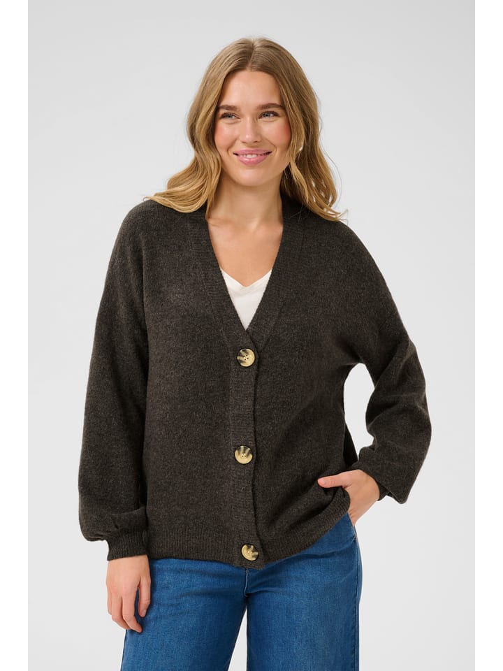 Kaffe Kardigan w kolorze ciemnobrązowym rozmiar: M