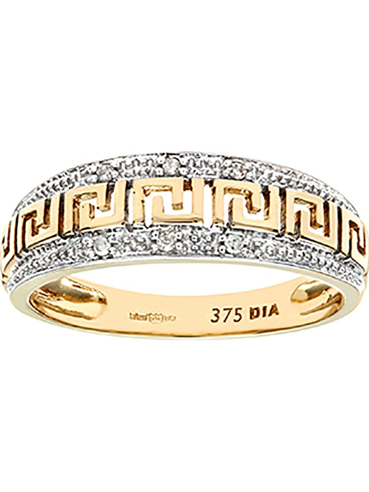 Rinani Złoty pierścionek z diamentami rozmiar: 56