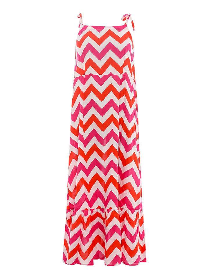 Zwillingsherz Sukienka "Zick-Zack" w kolorze czerwono-różowym rozmiar: L/XL