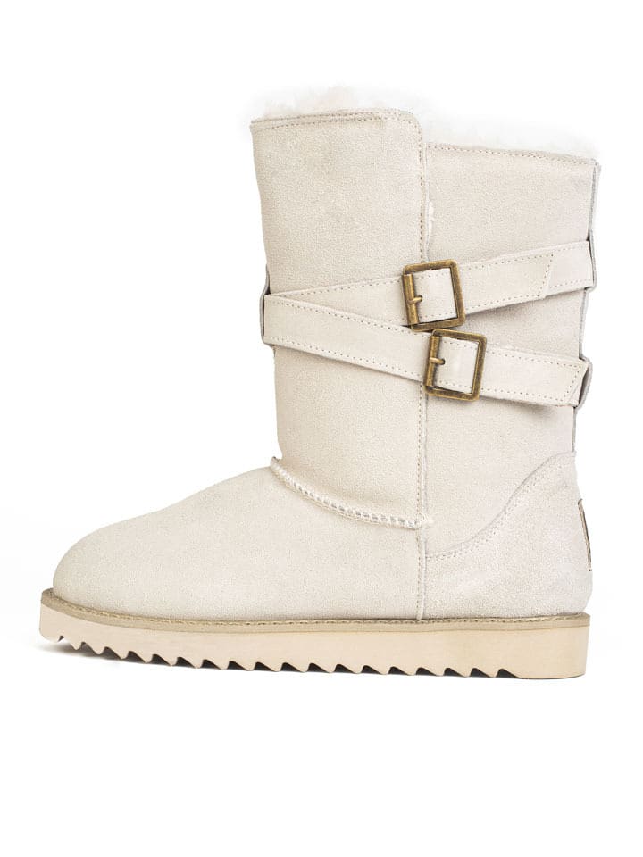 Gooce Skórzane kozaki zimowe "Huntspill Waterproof" w kolorze białym rozmiar: 40