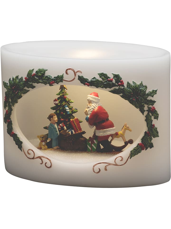 Konstsmide Świeca LED w kolorze białym ze wzorem - 19 x 14 x 10 cm rozmiar: onesize