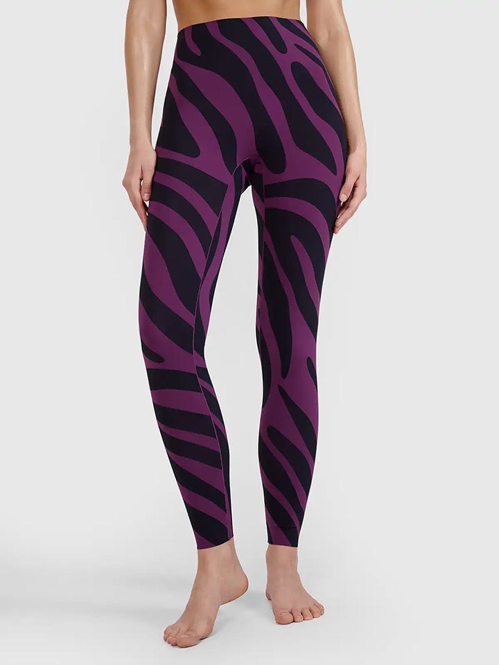 4F Legginsy funkcyjne w kolorze fioletowo-czarnym rozmiar: M