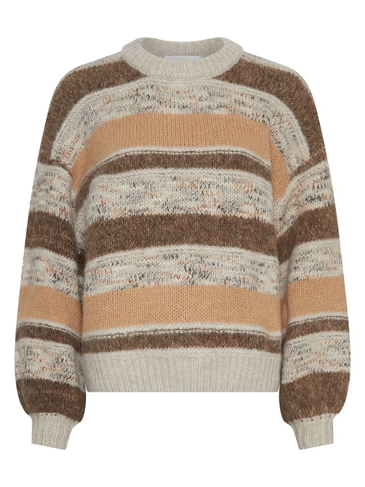 MOSS COPENHAGEN Sweter "Constance" w kolorze szarobrązowo-beżowym rozmiar: XS/S