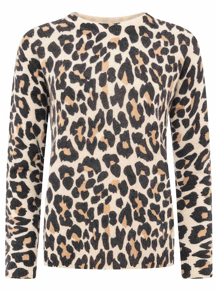 Zwillingsherz Kaszmirowy sweter w kolorze beżowo-jasnobrązowym rozmiar: M