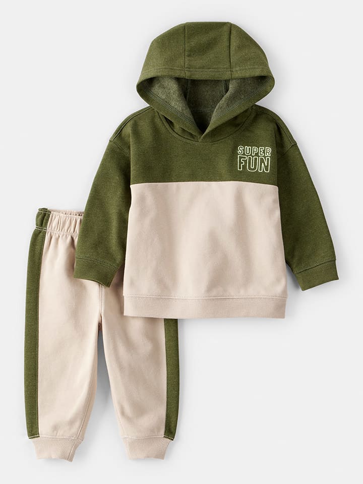 carter's 2-częściowy zestaw w kolorze oliwkowo-beżowym rozmiar: 80