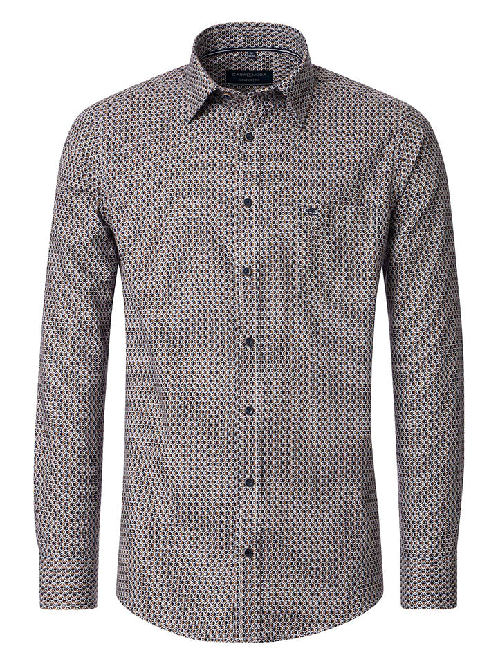 CASAMODA Koszula - Comfort fit - w kolorze granatowo-jasnobrązowym rozmiar: 3XL