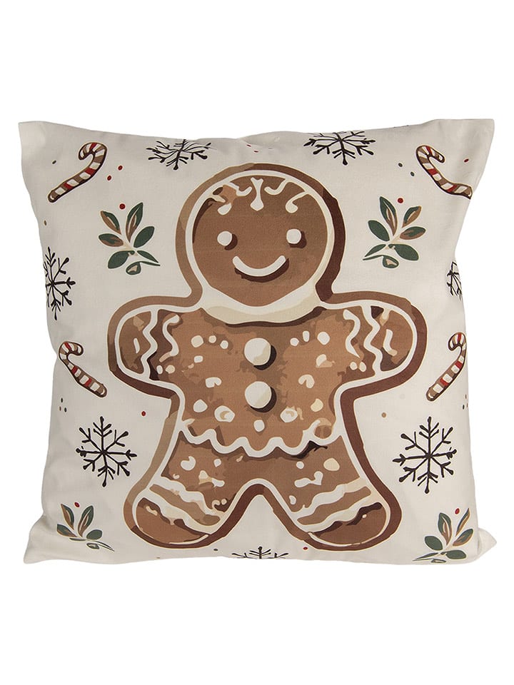 Clayre & Eef Poszewka w kolorze beżowo-brązowym na poduszkę - 45 x 45 cm rozmiar: onesize