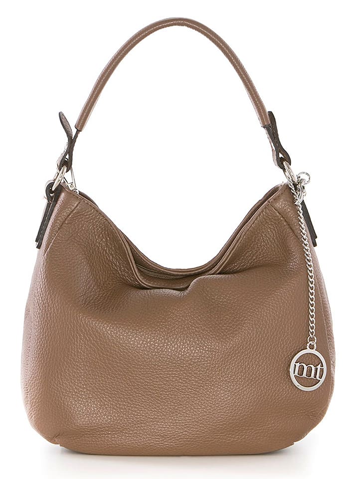 Mia Tomazzi Skórzana torebka "Molise" w kolorze jasnobrązowym - 30 x 20 x 8 cm rozmiar: onesize