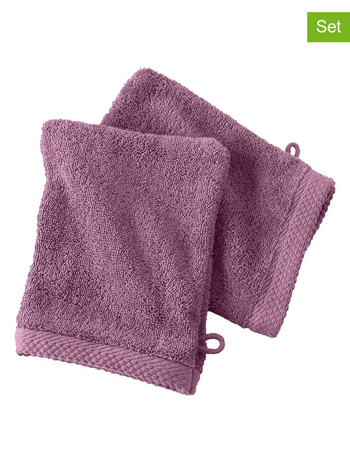 Soft by Perle de Coton Myjki (2 szt.) "Epo" w kolorze fioletowym rozmiar: 16x21 cm