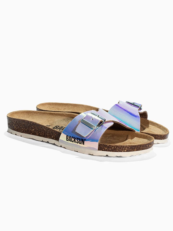 BACKSUN Skórzane klapki "Trente" ze wzorem rozmiar: 40