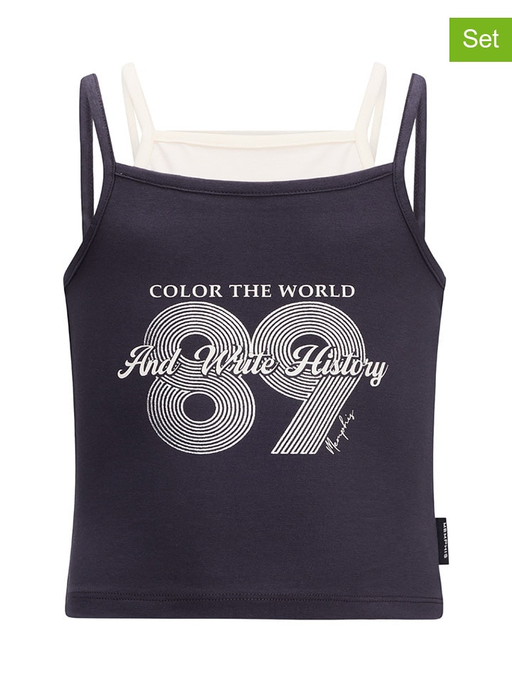 Retour Topy (2 szt.) w kolorze kremowo-antracytowym rozmiar: 170/176