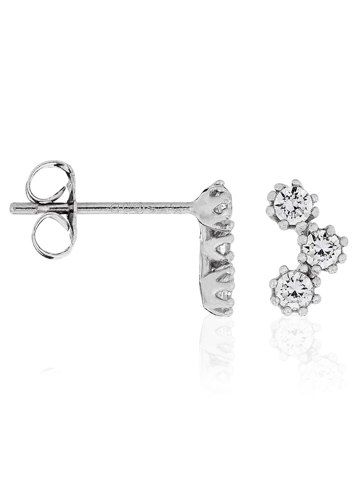 OR ÉCLAT Złote kolczyki-wkrętki "Zirconias" z cyrkoniami rozmiar: onesize