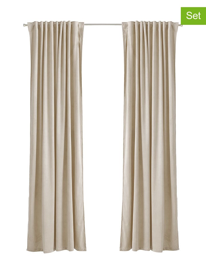 Ellos Home Zasłony (2 szt.) ''Nora'' w kolorze beżowym rozmiar: 220 cm