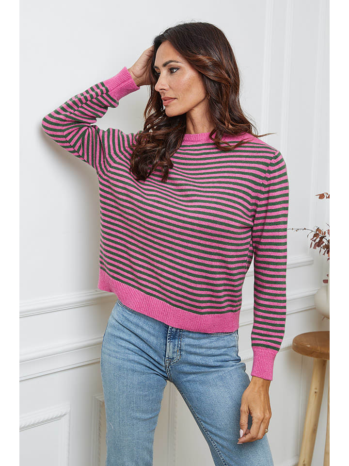 So Cachemire Sweter "Dweg" w kolorze różowo-oliwkowym rozmiar: M