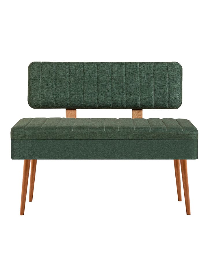 Scandinavia Concept Ławka "Vina" w kolorze zielonym ze schowkiem - 90 x 40 x 39 cm rozmiar: onesize