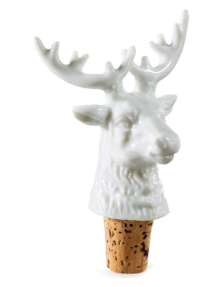 Donkey Zatyczka "Deer" w kolorze białym do butelki - 4,5 x 9 x 3 cm rozmiar: onesize