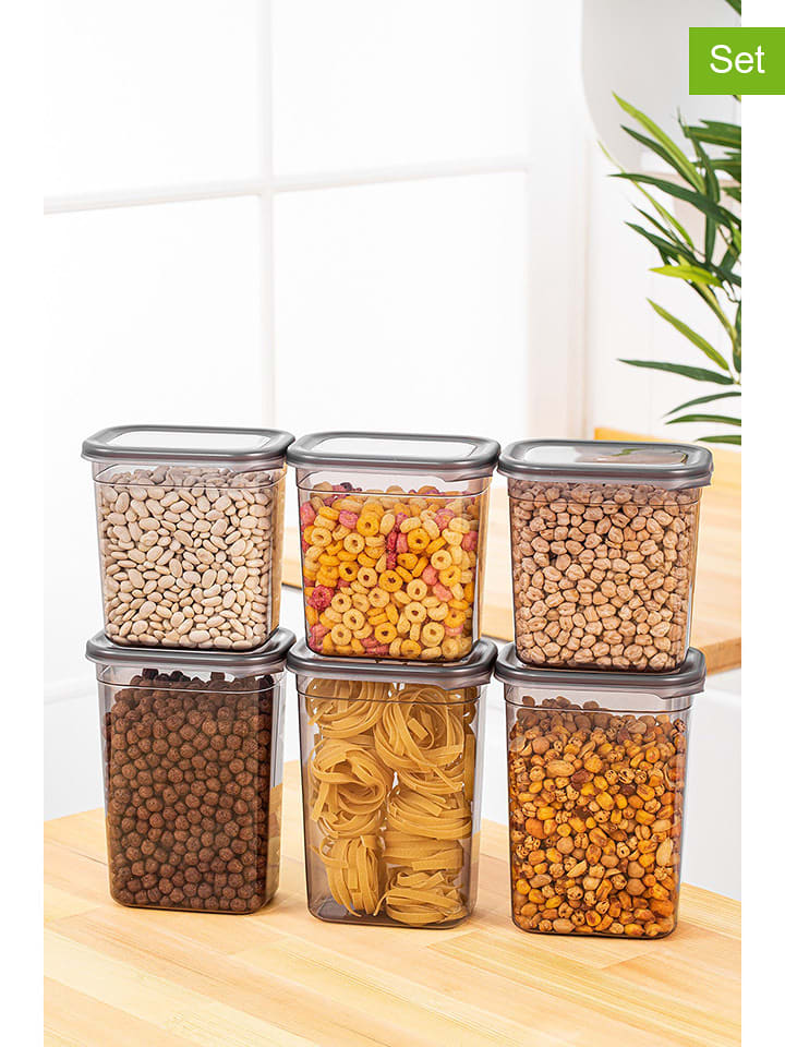 Violeta Home Pojemniki (6 szt.) w kolorze antracytowym rozmiar: onesize