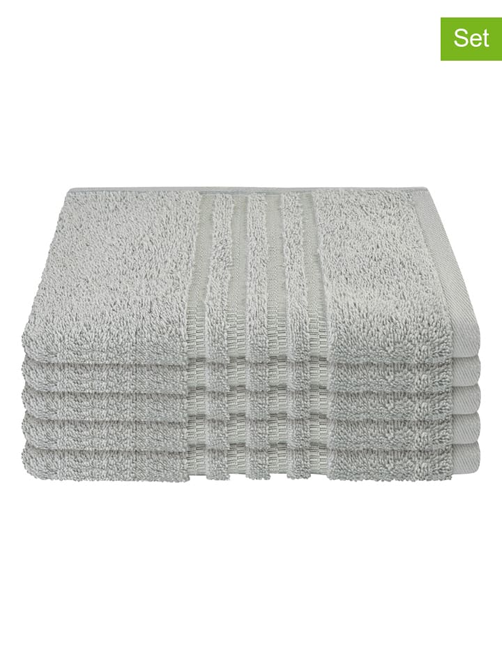 Schiesser Ręczniki (5 szt.) "Milano" w kolorze jasnoszarym dla gości rozmiar: 30x50 cm