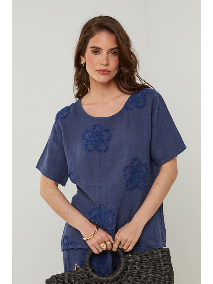 Rodier Lin Lniana koszulka w kolorze granatowym rozmiar: XL/XXL