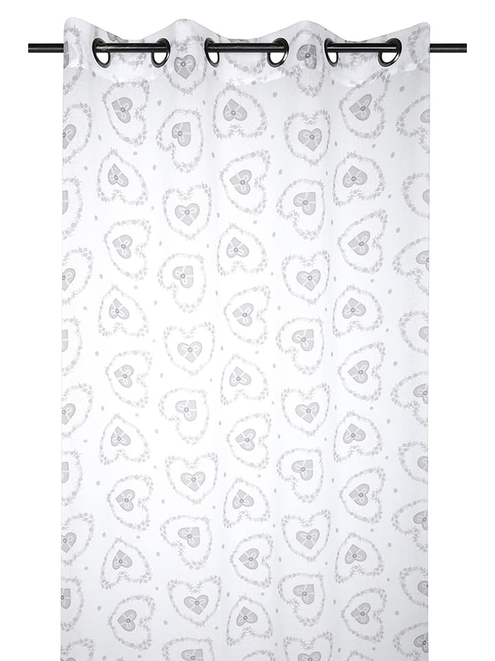 STOF France Zasłona "Pauline" w kolorze biało-szarym - 260 x 135 cm rozmiar: onesize