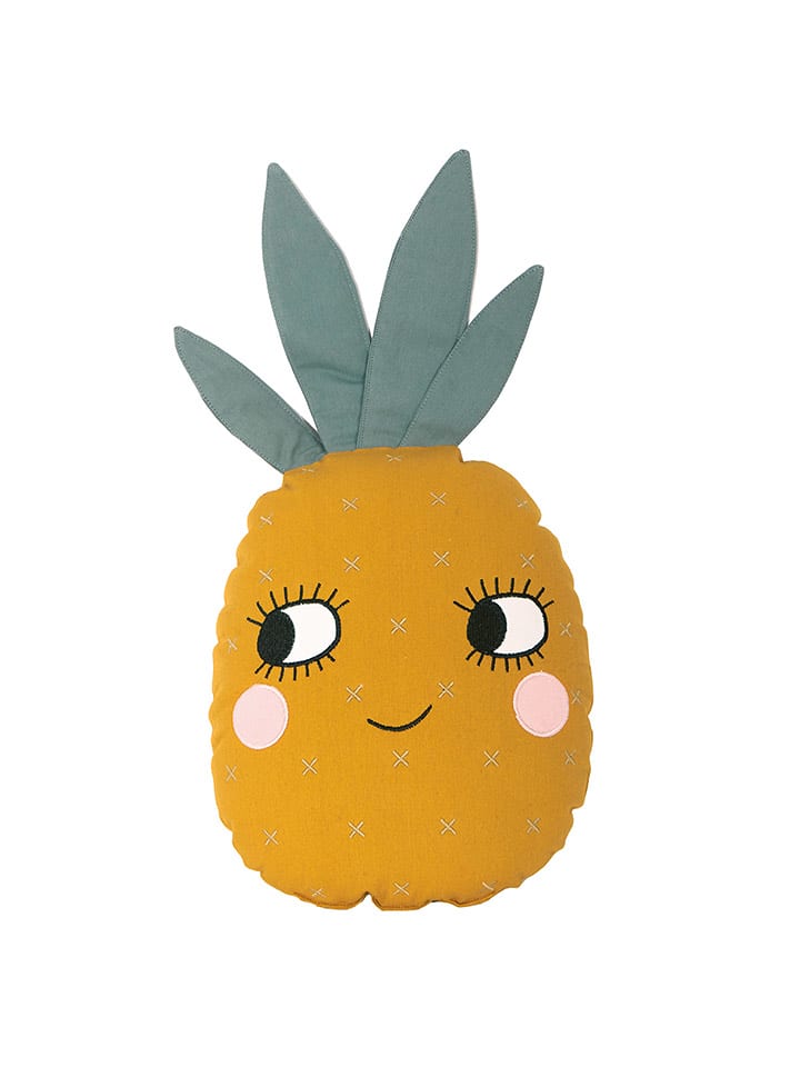 roommate Poduszka "Pineapple" w kolorze pomarańczowo-zielonym - 56 x 30 cm rozmiar: onesize