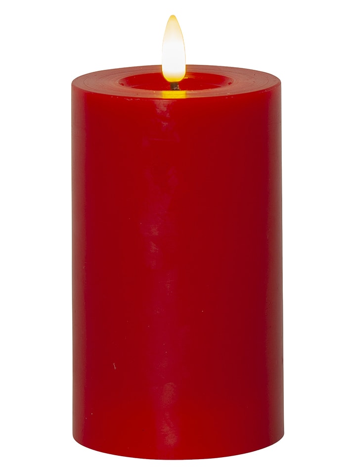 STAR Trading Świeca LED "Flamme Flow" w kolorze czerwonym - wys. 15 cm rozmiar: onesize