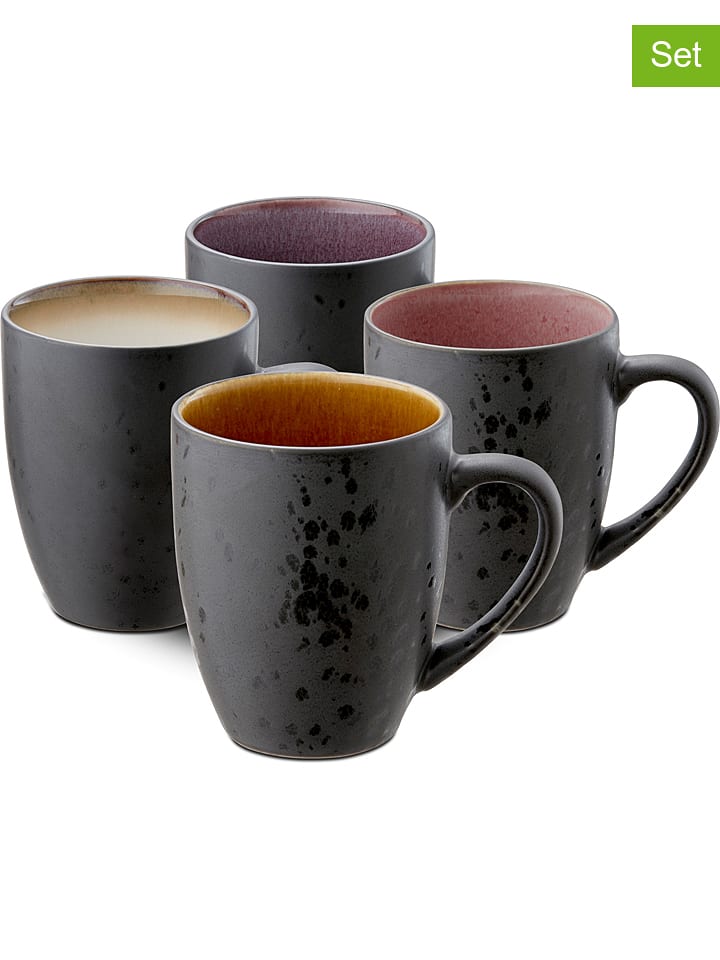 Bitz Kubki (4 szt.) w kolorze czarnym ze wzorem - 300 ml rozmiar: onesize