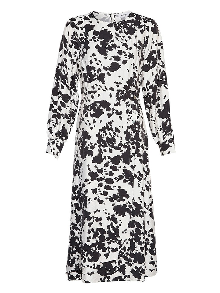 MOSS COPENHAGEN Sukienka "Karalynn" w kolorze biało-czarnym rozmiar: L