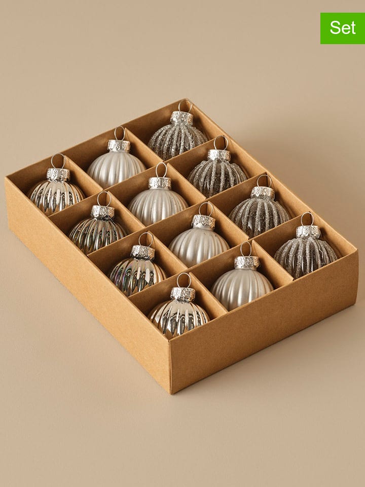 BELLA MAISON Bombki (12 szt.) w kolorze srebrnym - Ø 4 cm rozmiar: onesize