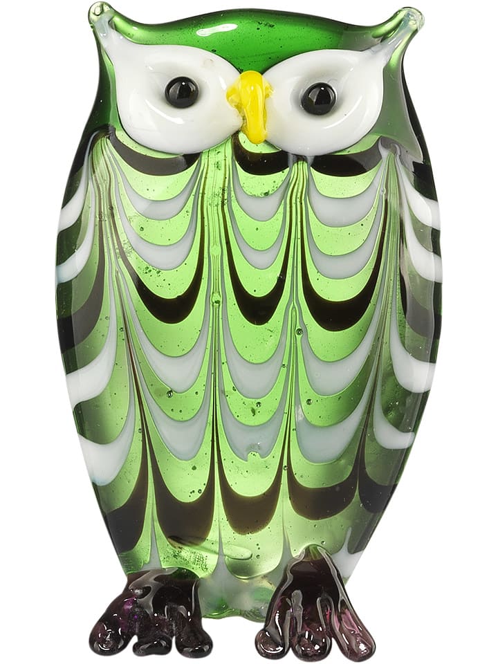 Onlylux Figurka dekoracyjna "Bubo" w kolorze zielonym - wys. 8,5 cm rozmiar: onesize