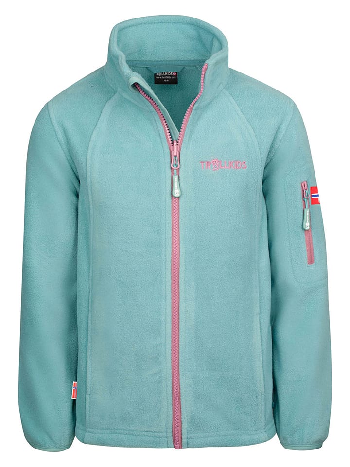 Trollkids Kurtka polarowa "Arendal Pro" w kolorze turkusowym rozmiar: 164