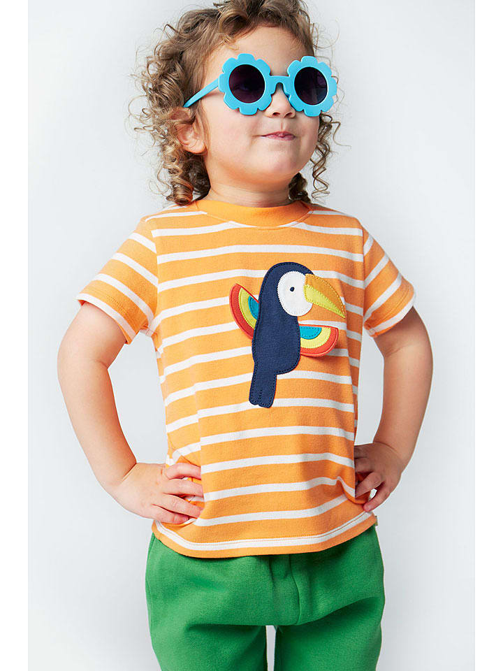 Frugi Koszulka w kolorze pomarańczowo-białym rozmiar: 104/110