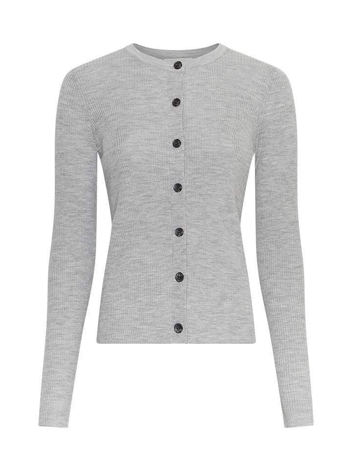 MOSS COPENHAGEN Wełniany kardigan w kolorze szarym rozmiar: M/L