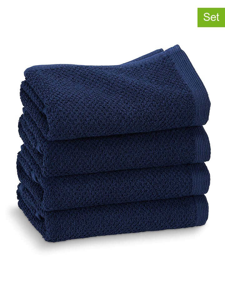 Kushel Ręczniki (4 szt.) "The Guest Set" w kolorze granatowym dla gości rozmiar: onesize