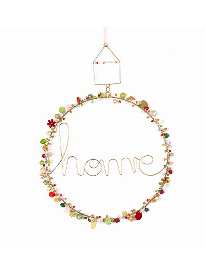 Overbeck and Friends Dekoracyjna zawieszka "Tara" w kolorze jasnoróżowo-zielonym - Ø 22 cm rozmiar: onesize