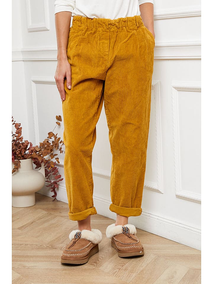 Joséfine Spodnie "Altazar" w kolorze musztardowym rozmiar: L