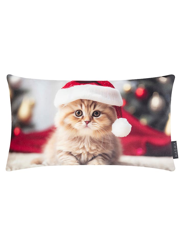 Magma Heimtex Poszewka "Christmas Cat" ze wzorem na poduszkę - 30 x 50 cm rozmiar: onesize