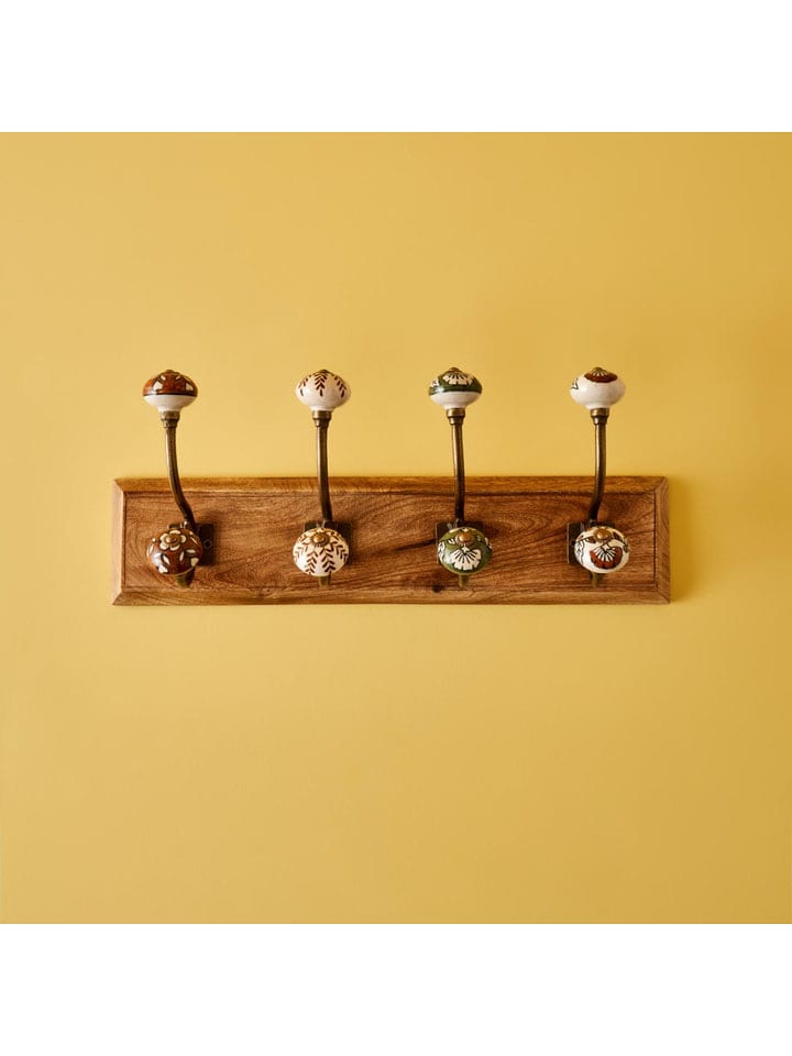 BELLA MAISON Listwa w kolorze jasnobrązowym z haczykami - 44 x 19 x 11 cm rozmiar: onesize