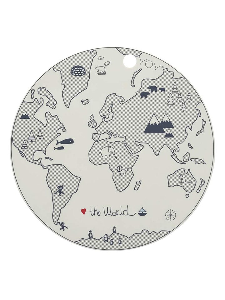 OYOY mini Podkładka stołowa "The World" w kolorze szarym - Ø 39 cm rozmiar: onesize