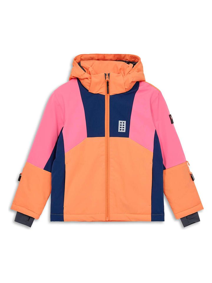 LEGO Kurtka narciarska "Jaz 801" w kolorze pomarańczowo-jasnoróżowym rozmiar: 110