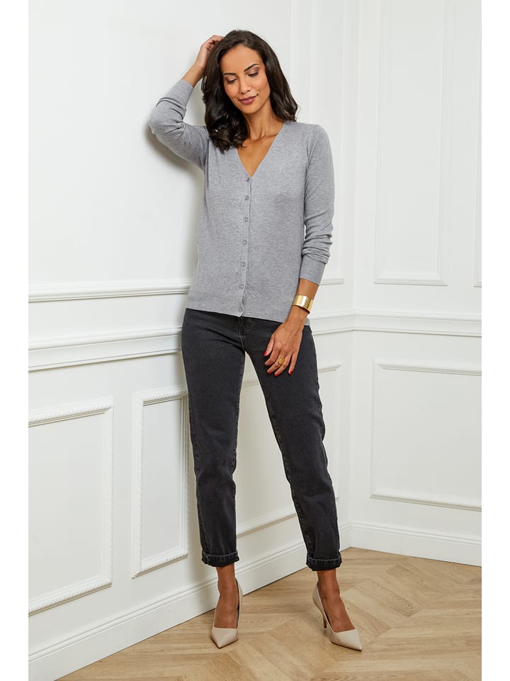 Soft Cashmere Kardigan w kolorze szarym rozmiar: 38/40