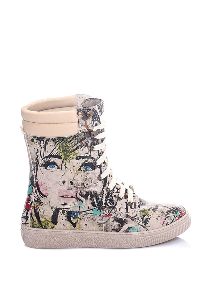 Streetfly Botki w kolorze beżowym ze wzorem rozmiar: 37