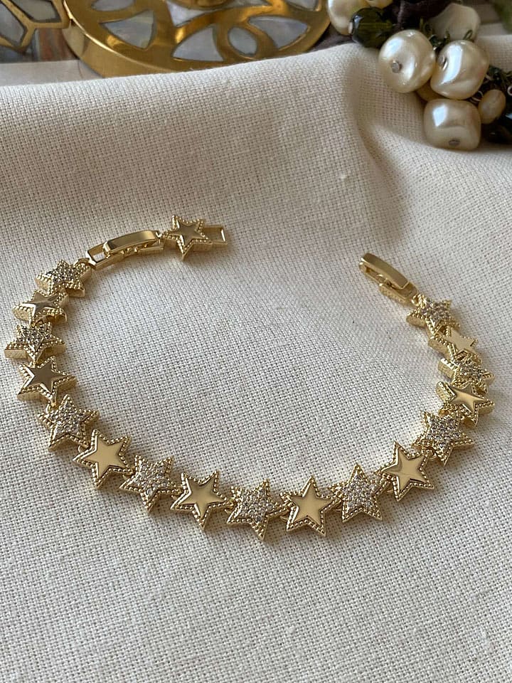 Luseera Pozłacana bransoletka z cyrkoniami rozmiar: onesize