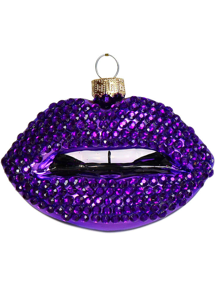 Kersten Ozdoba choinkowa "Lips" w kolorze fioletowym - szer. 9 cm rozmiar: onesize