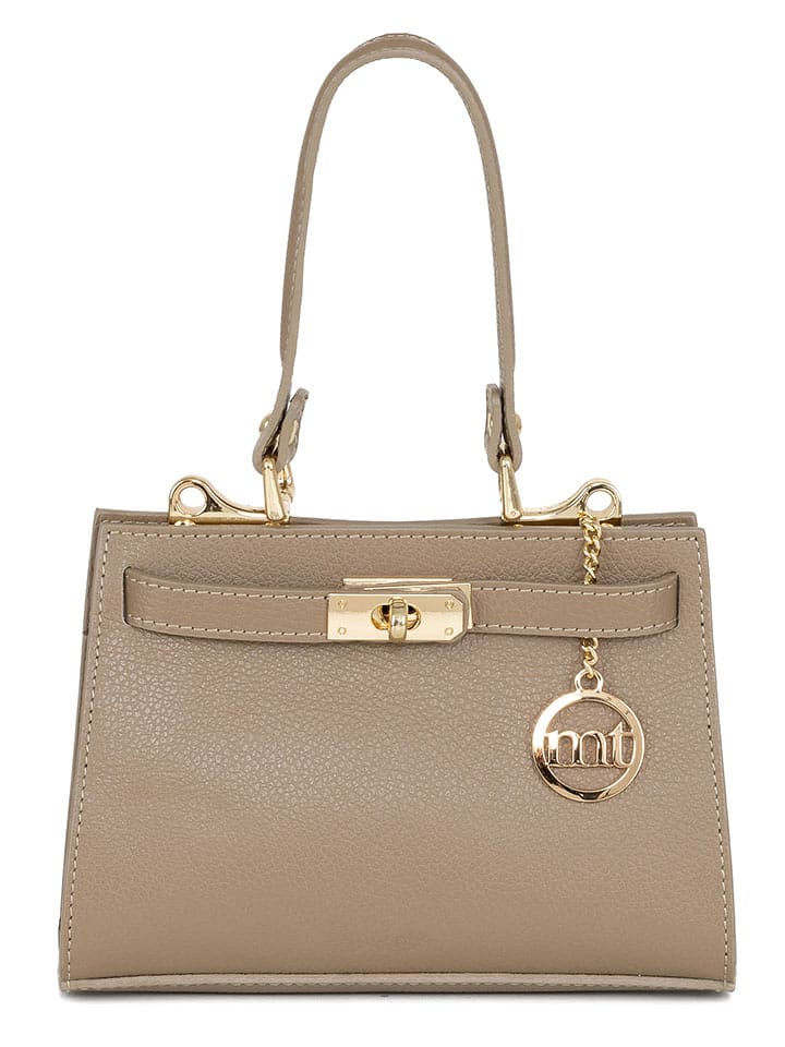 Mia Tomazzi Skórzana torebka "Zacconi" w kolorze beżowym - 24 x 18 x 14 cm rozmiar: onesize