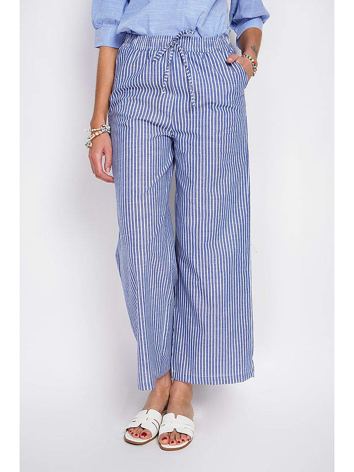 William de Faye Spodnie w kolorze niebiesko-białym rozmiar: 34