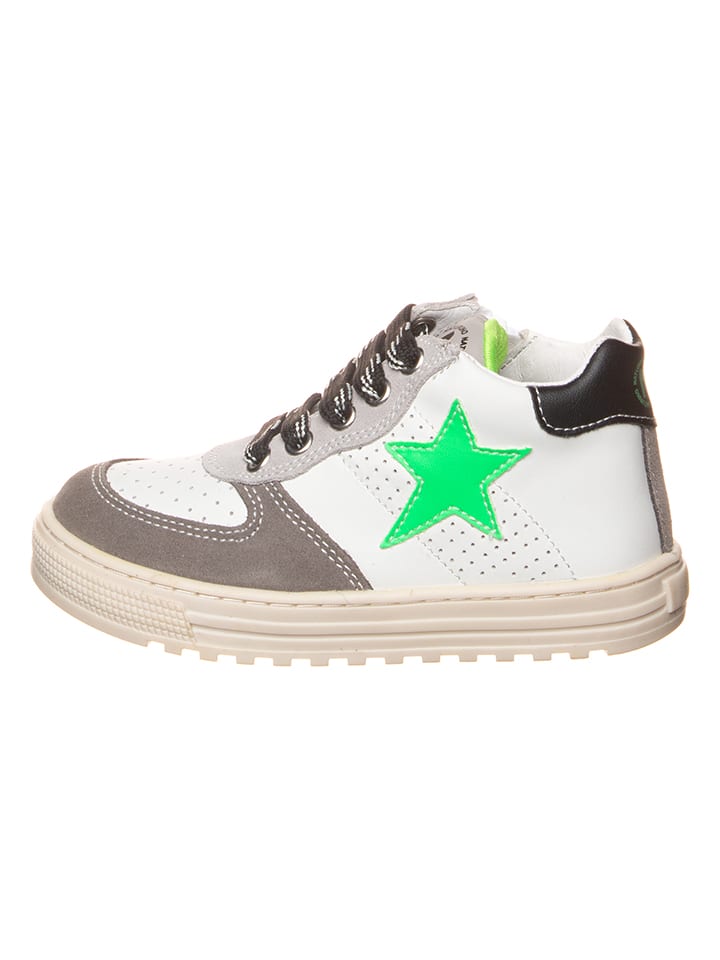 Naturino Skórzane sneakersy "Hess" w kolorze biało-szarym rozmiar: 37