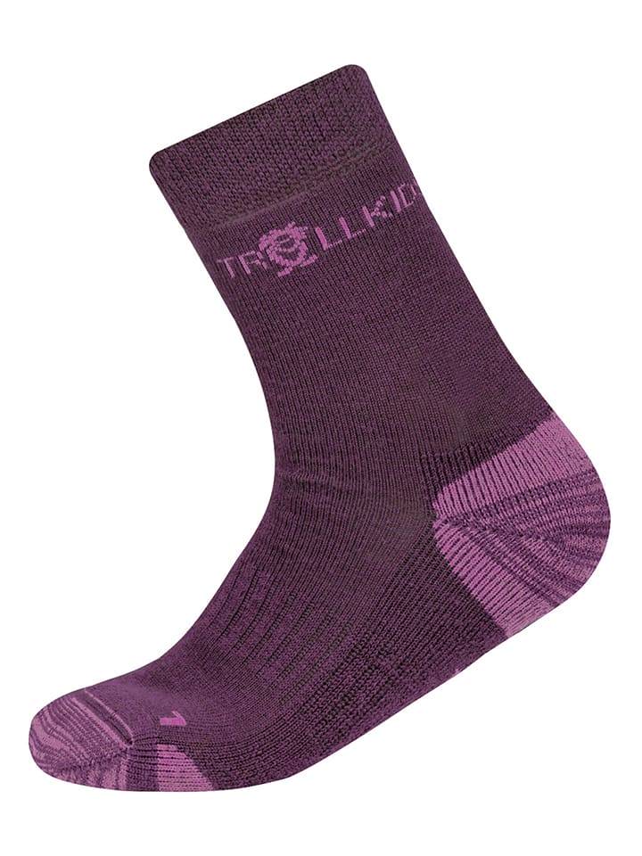 Trollkids Skarpety trekkingowe (2 pary) "Preikestolen" w kolorze fioletowym rozmiar: 39-42
