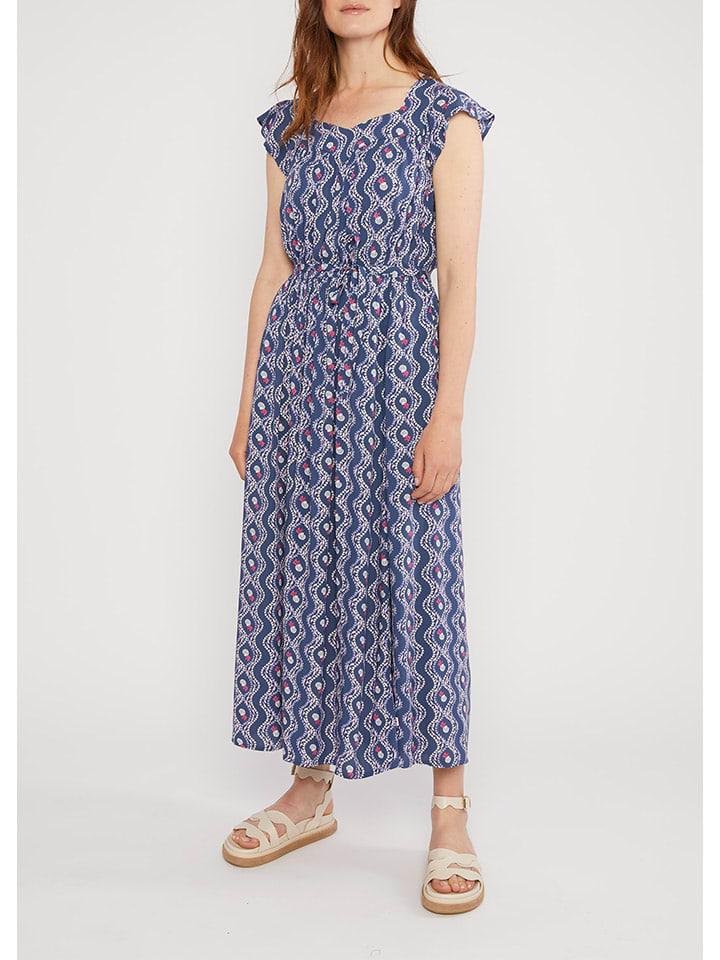 Blutsgeschwister Sukienka "Hello Againseaworld" w kolorze granatowo-białym rozmiar: M