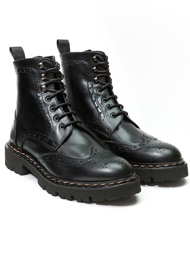 British Passport Skórzane botki w kolorze czarnym rozmiar: 38